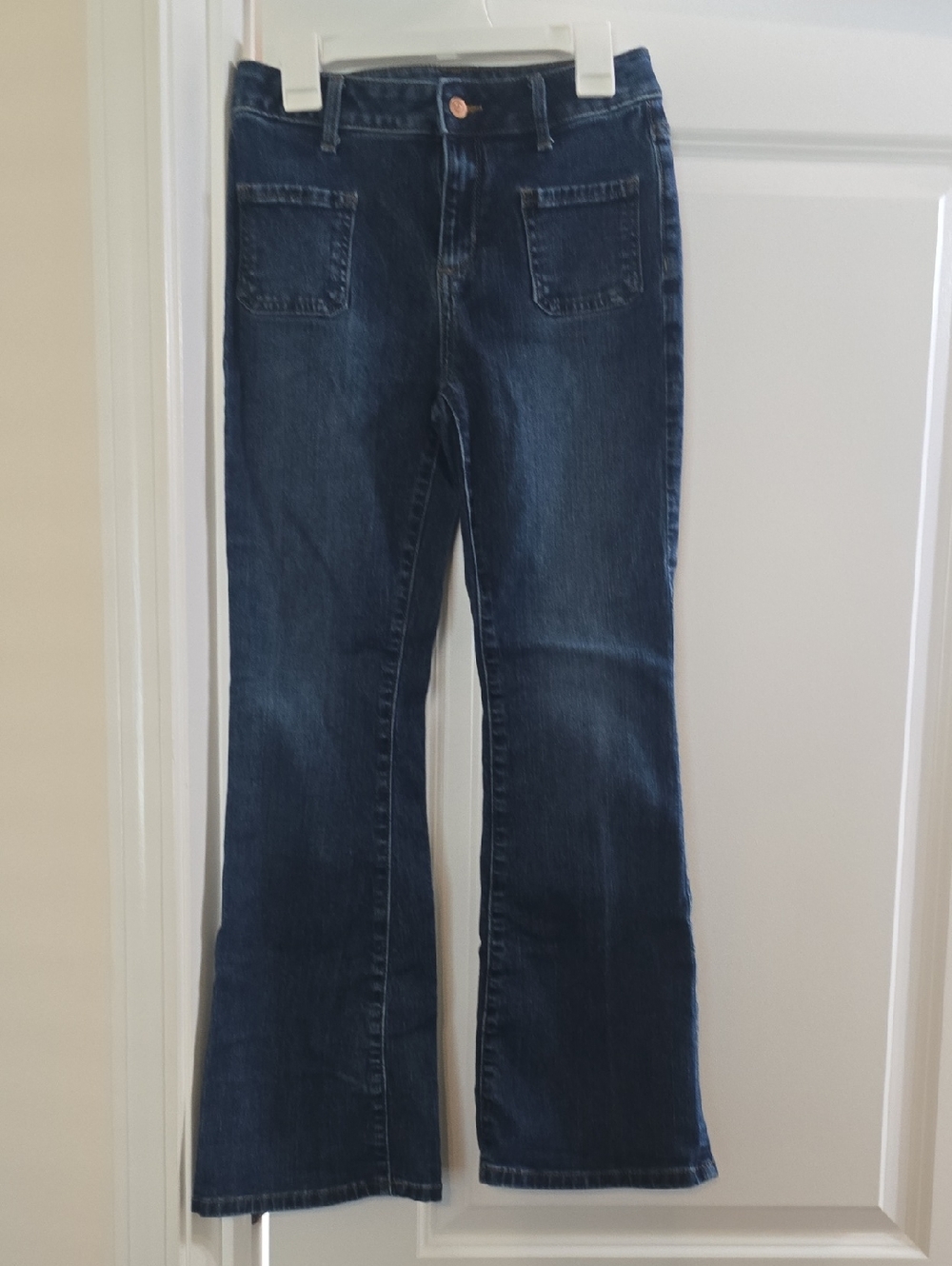 Girl's Dark Blue Flared Jeans - Classic Mid Rise